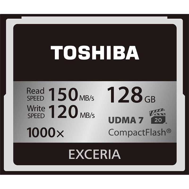 TOSHIBA コンパクトフラッシュカード 128GB EXCERIA 1000倍速 (最大読出速度150MB/s 最大書込速度120MB/s) (国内正規品) CF-EZ128 1