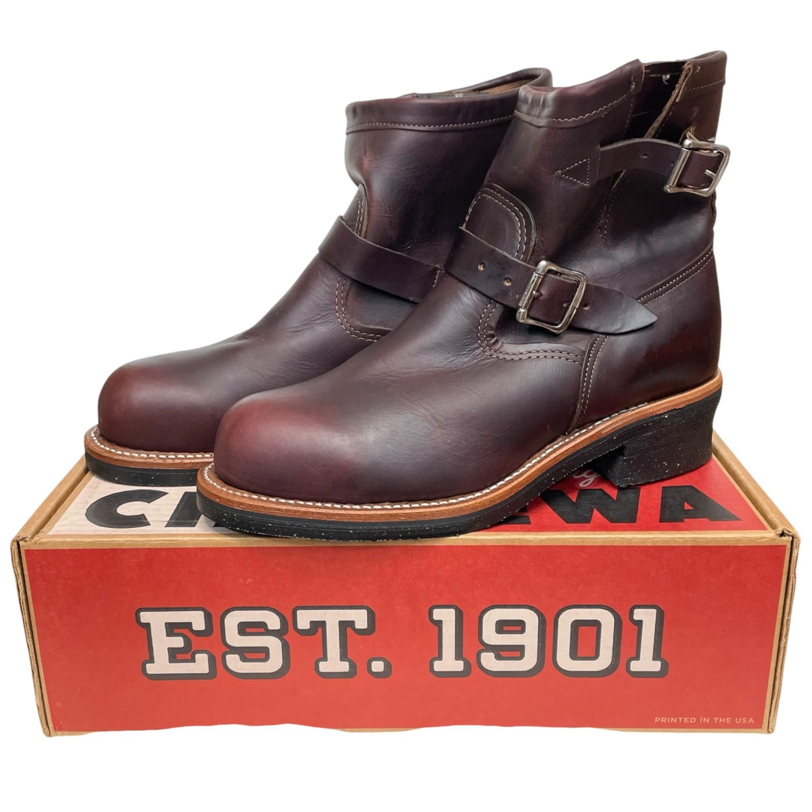 未使用品 9E CHIPPEWA 1901M11 7 STEEL TOE ENGINEER CORDOVAN チペワ スチールトゥ エンジニアブーツ コードバン