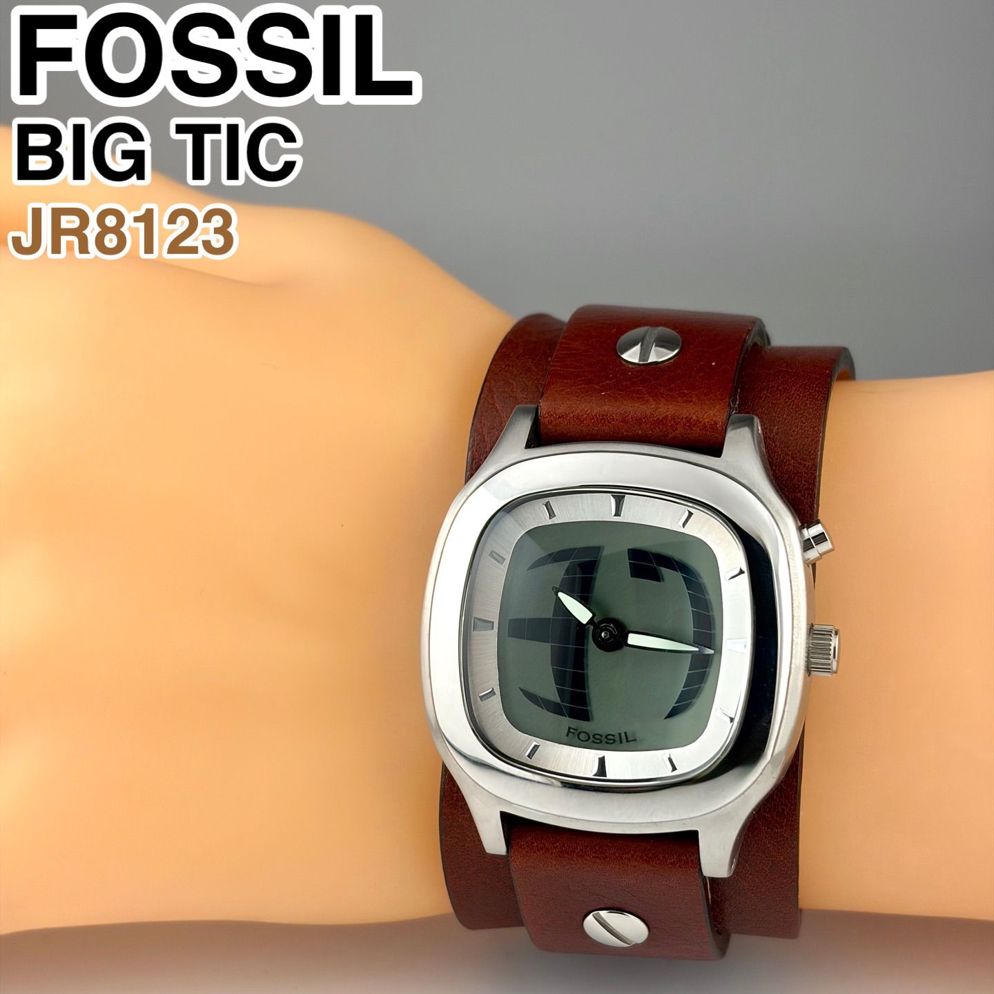 希少品 フォッシル FOSSIL BIC-TIC JR-8123 アナデジ レア品] FOSSIL BIG TIC 本革 Y2K アナデジ腕時計 JR8123 - メルカリ