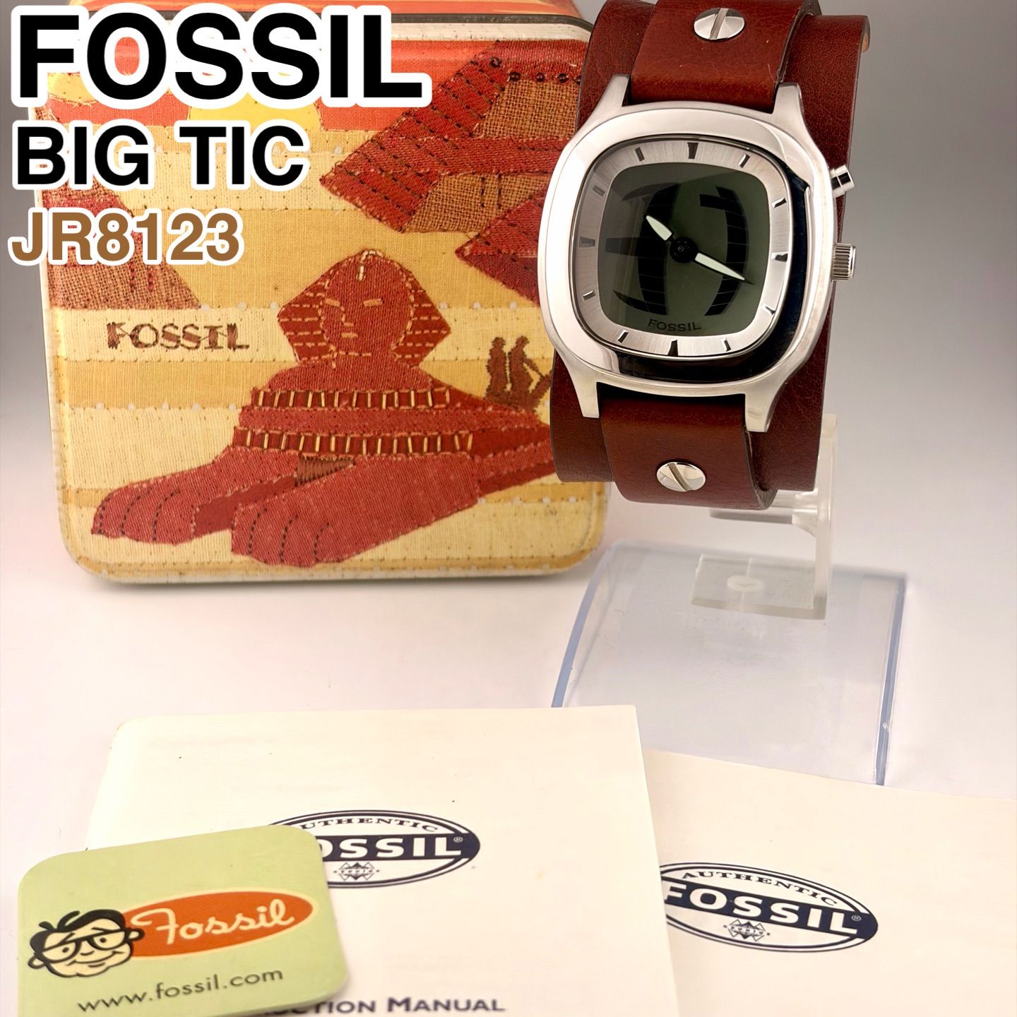 希少品 フォッシル FOSSIL BIC-TIC JR-8123 アナデジ レア品] FOSSIL BIG TIC 本革 Y2K アナデジ腕時計 JR8123 - メルカリ