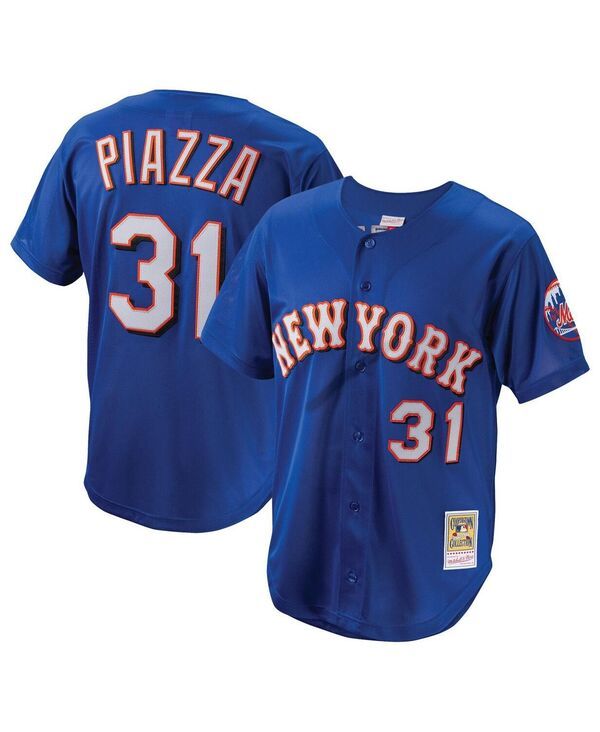 ミッチェルネス メンズ トップス シャツ メッシュ ジャージー Mitchell Ness Mens Mike Piazza Royal New York Mets Cooperstown Colle