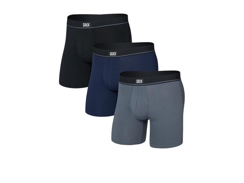 サックスアンダーウェアー メンズ ボクサーパンツ コットン Saxx Underwear Essential Cotton Boxer Briefly 3Pack BlackTurbulenc ブラッ
