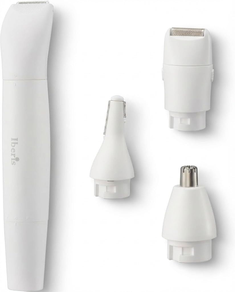 オーム(OHM) レディースシェーバー Iberis 4WAY 【1台4役】 電動 フェイスシェーバー (顔／眉毛／鼻毛／全身) 水洗いOK ホワイト｜オーム電機 HB-AZ1753 00-8357 0