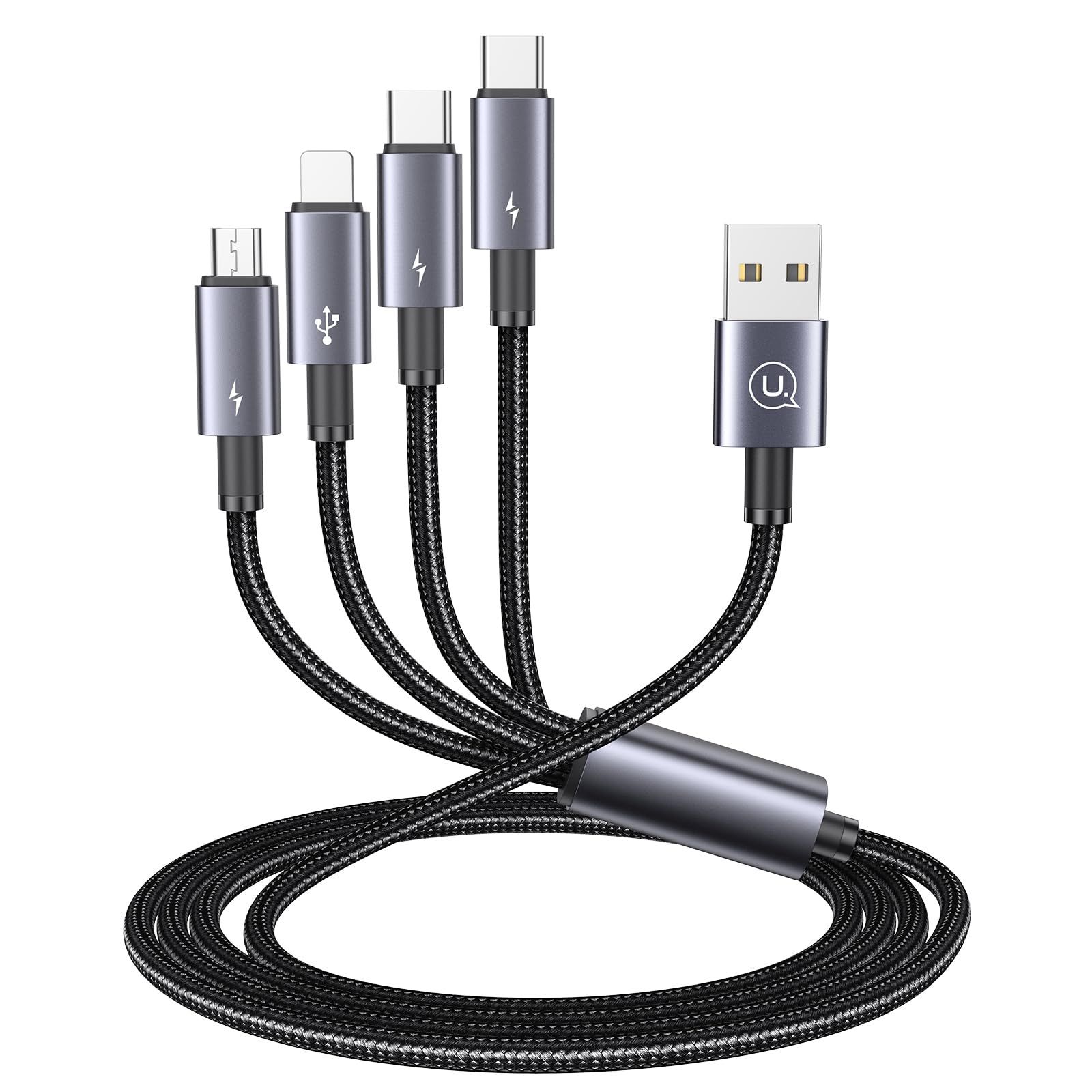 4 in 1 充電ケーブル 急速充電 USB Type-C／USB Type-C／IP／Micro 1本4役 ４台同時充電 USB充電ケーブル 高速データ転送 高耐久ナイロン編み タイプC ケーブル タイプC ケーブル 多機種対応 1.2M ブラック 1 25,896円