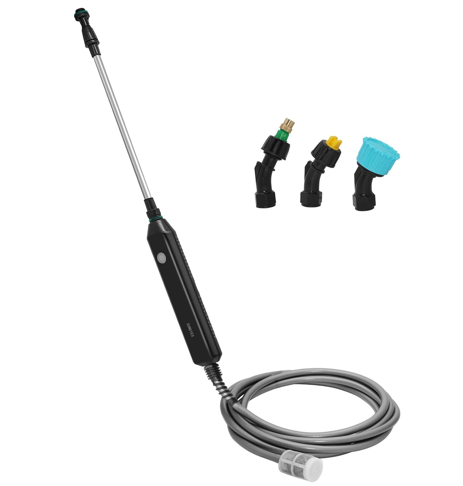 SUNEYES 電動噴霧器 充電式 バッテリー式 電動スプレー 2400mAh 3種類のノズル 5M吸水ホース 32～56cm伸縮式パイプ 軽量 植物の水やり 農薬散布 家庭園芸 家庭清掃 散水 タンク付属なし 日本語説明書付き NS017 0