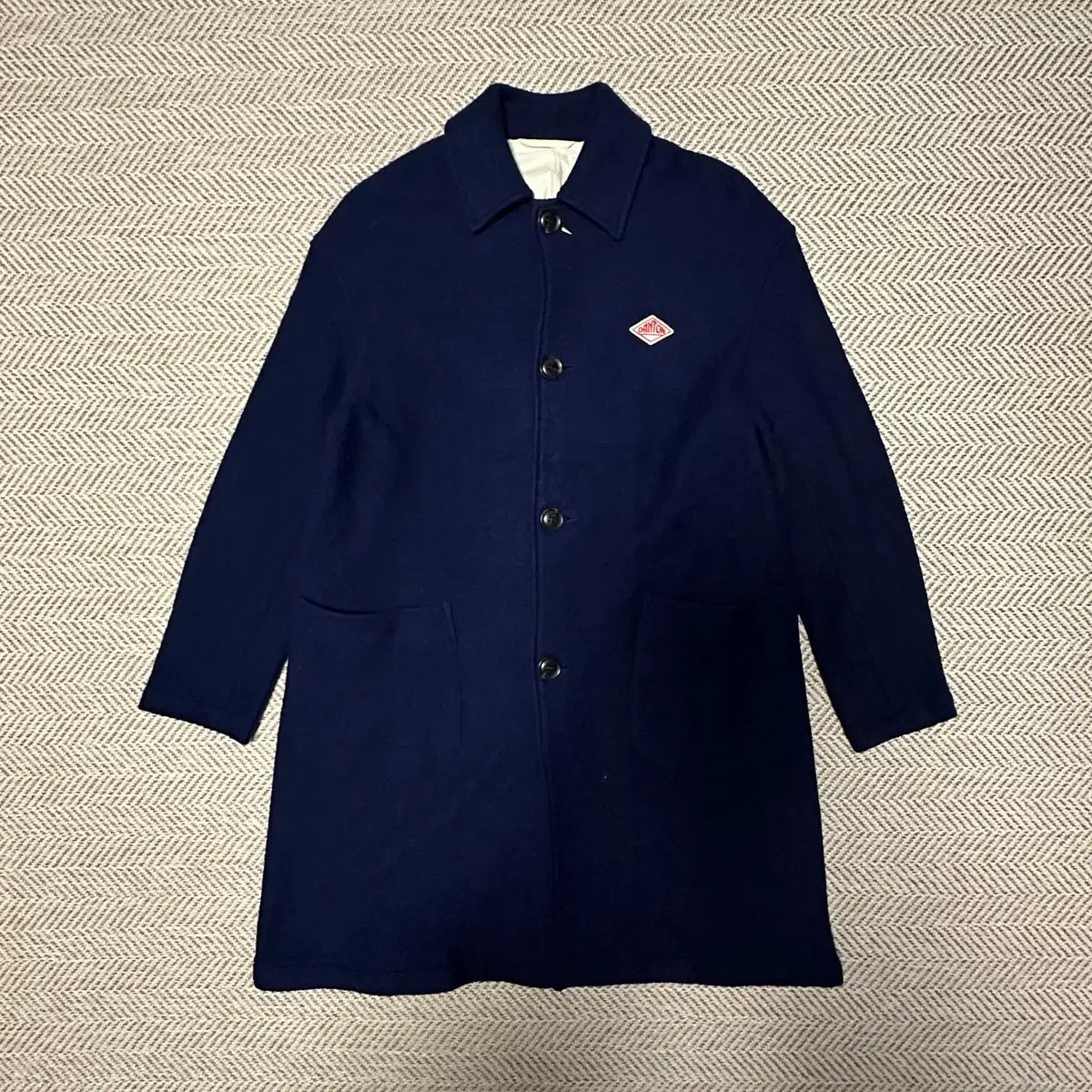 DANTON ウールロングコート ネイビー - メルカリ