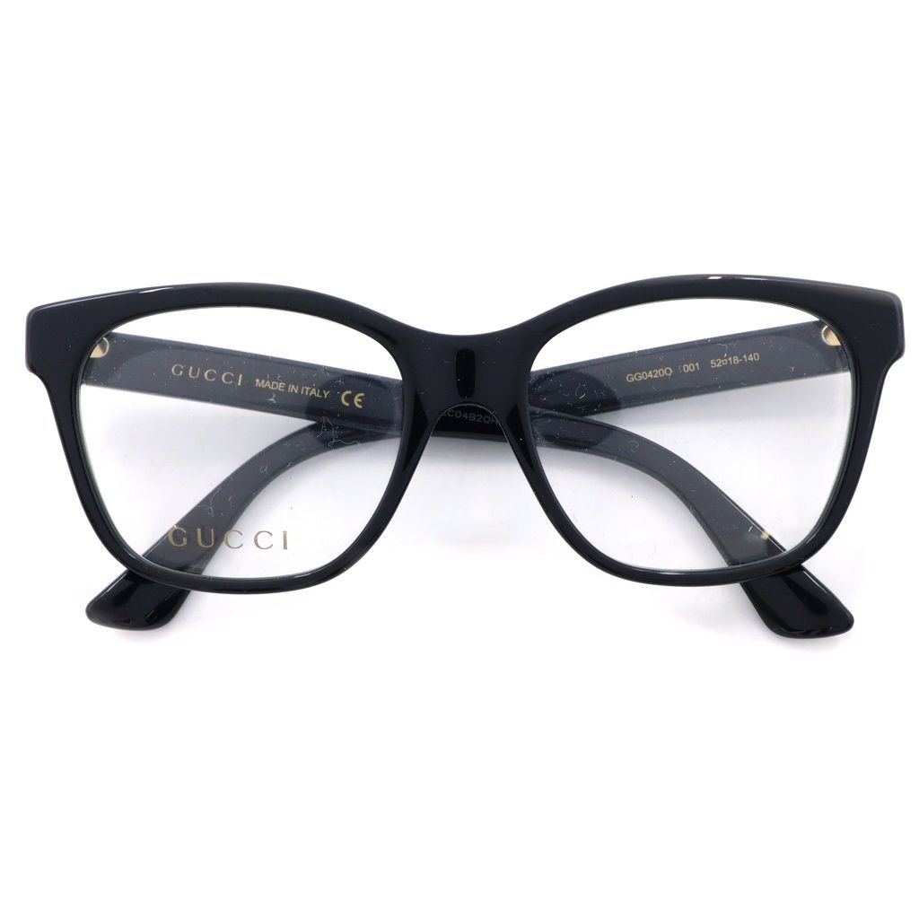 GUCCI (グッチ) GG0420O ラインストーンロゴ オプティカルフレーム メガネ 眼鏡 アイウェア ブラック ULC04B2QHE