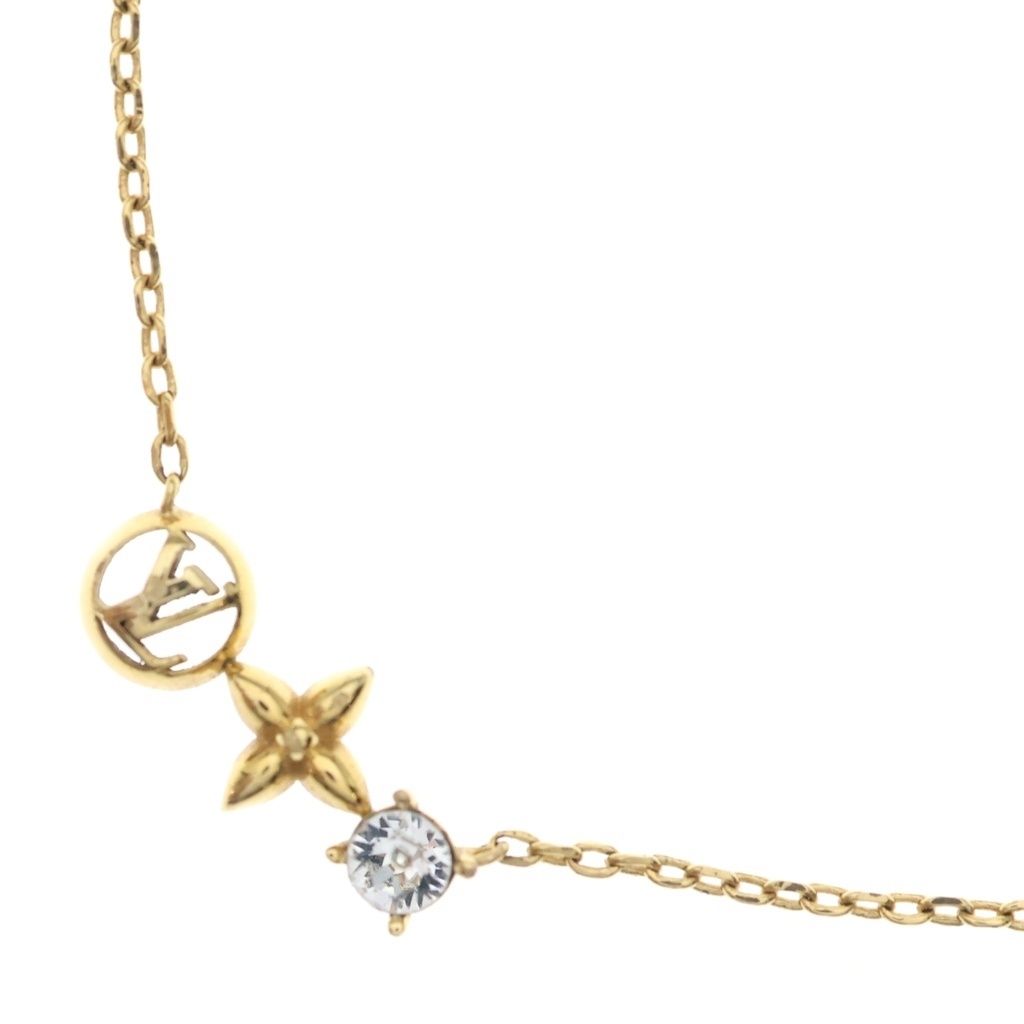 LOUIS VUITTON (ルイヴィトン) プティ ルイ ラインストーン GP ネックレス ゴールド M00368