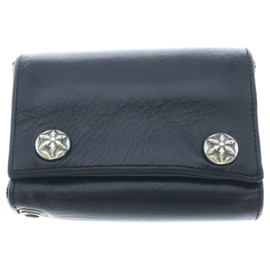 CHROME HEARTS (クロムハーツ) 3FOLD 3フォールド スター レザーウォレット 財布 ブラック 95,288円