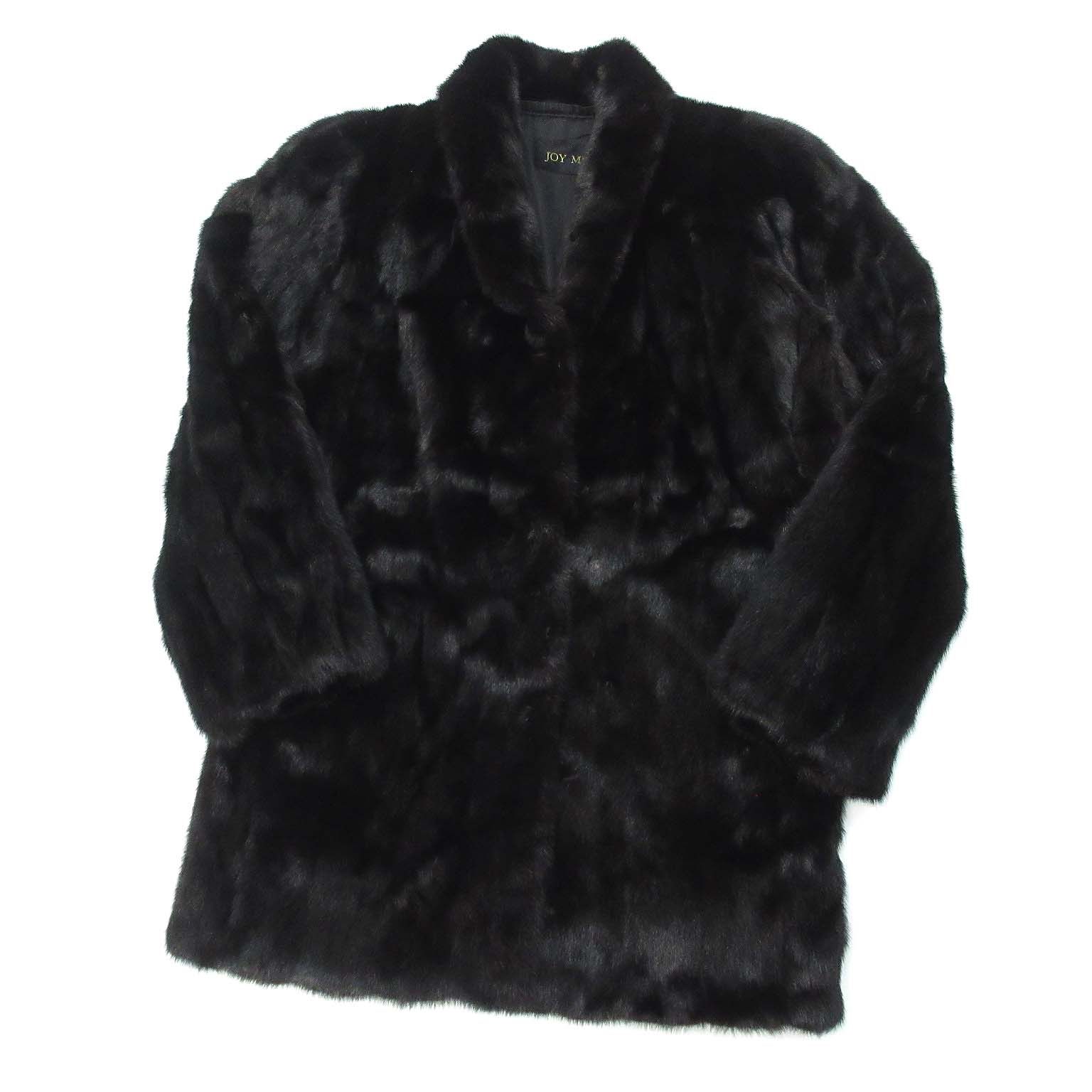 ヴィンテージファー　リアルファー毛皮ジャケット検）サガミンク昭和MaxMara サガミンク SAGA MINK JOY MILLE 毛皮 リアルファー コート ダーク F