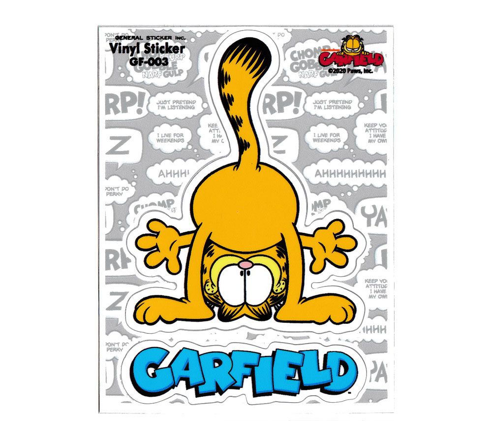 Garfield stickers, cats, American characters, American cars, motorcycles, cool and stylish, laptop suitcases, camping, outdoor guitar, skatebokers, stickers, American miscellaneous goods, GARFIELD upside down