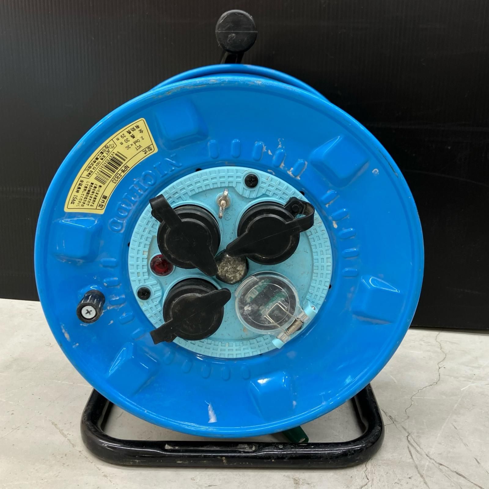 電材 コードリール NICHIDO NPW-EB33 ブルー キズ・ヨゴレ有 100v/全長30m/有効29m NPW-EB33 ブルー 7,568円