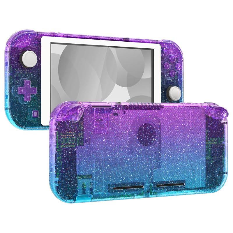 【新品】 eXtremeRate switch liteに対応用クリア素材のDIY互換するケースシェル、任天堂switchライトコントローラー修理キットハウジング/スクリーンフィルム付き、細かいラメswitchライトに対応用カスタムケースカバー【碧色とパー 1 5,950円