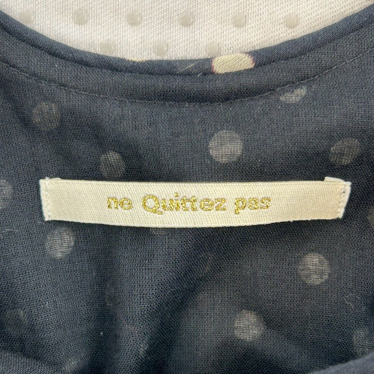 ne Quittez pas ヌキテパ ドットフレンチスリーブドレス ロング