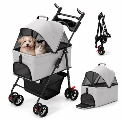 ☆新品☆ペットカート 分離型 犬用カート ペットバギー ドッグバギー 取り外し可能キャリー 軽量4.5kg 折りたたみ コンパクト 耐荷重25kg 小型犬 中型犬 猫 多頭対応 4輪 前輪360度 後輪ブレーキ 通気メッシュ 3点式ハーネス ac439aa0 9,094円