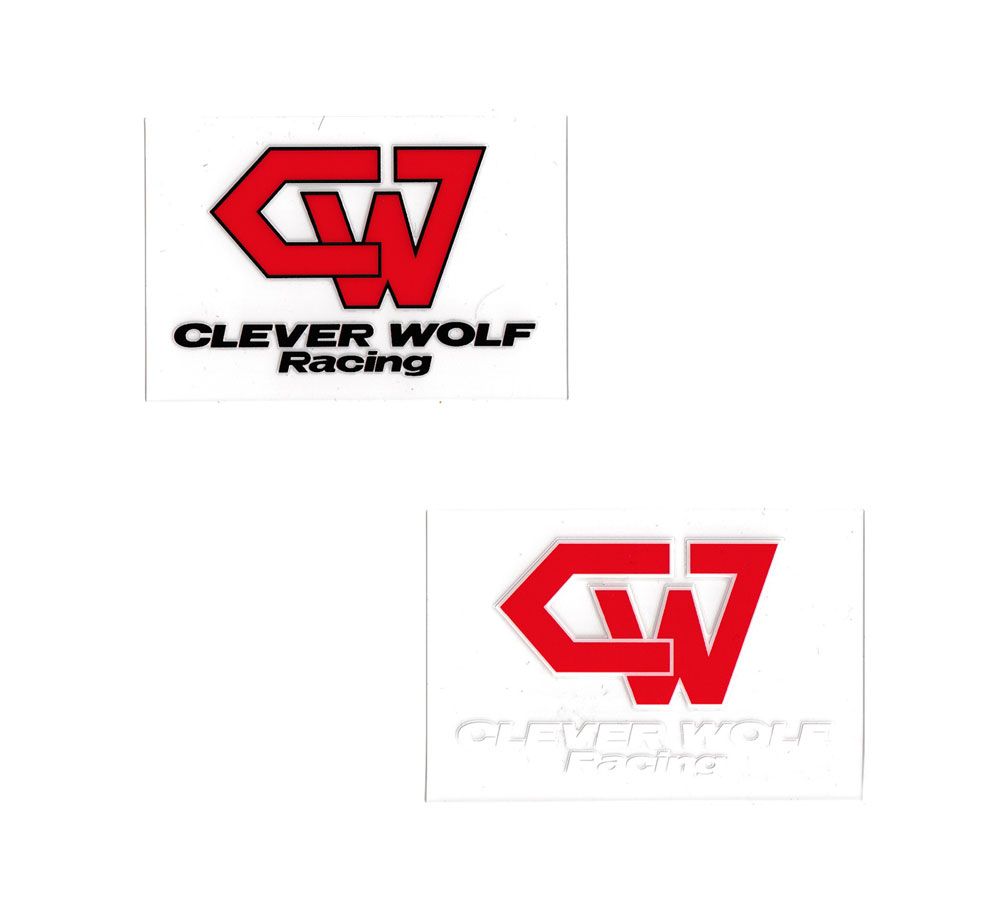 CLEVER WOLF Motorcycle Car Stylish and Cool Smartphone Laptop Suitcase Camping Outdoor Skateboker Sticker Racing Motor Sports American Goods Transfer Type Size S