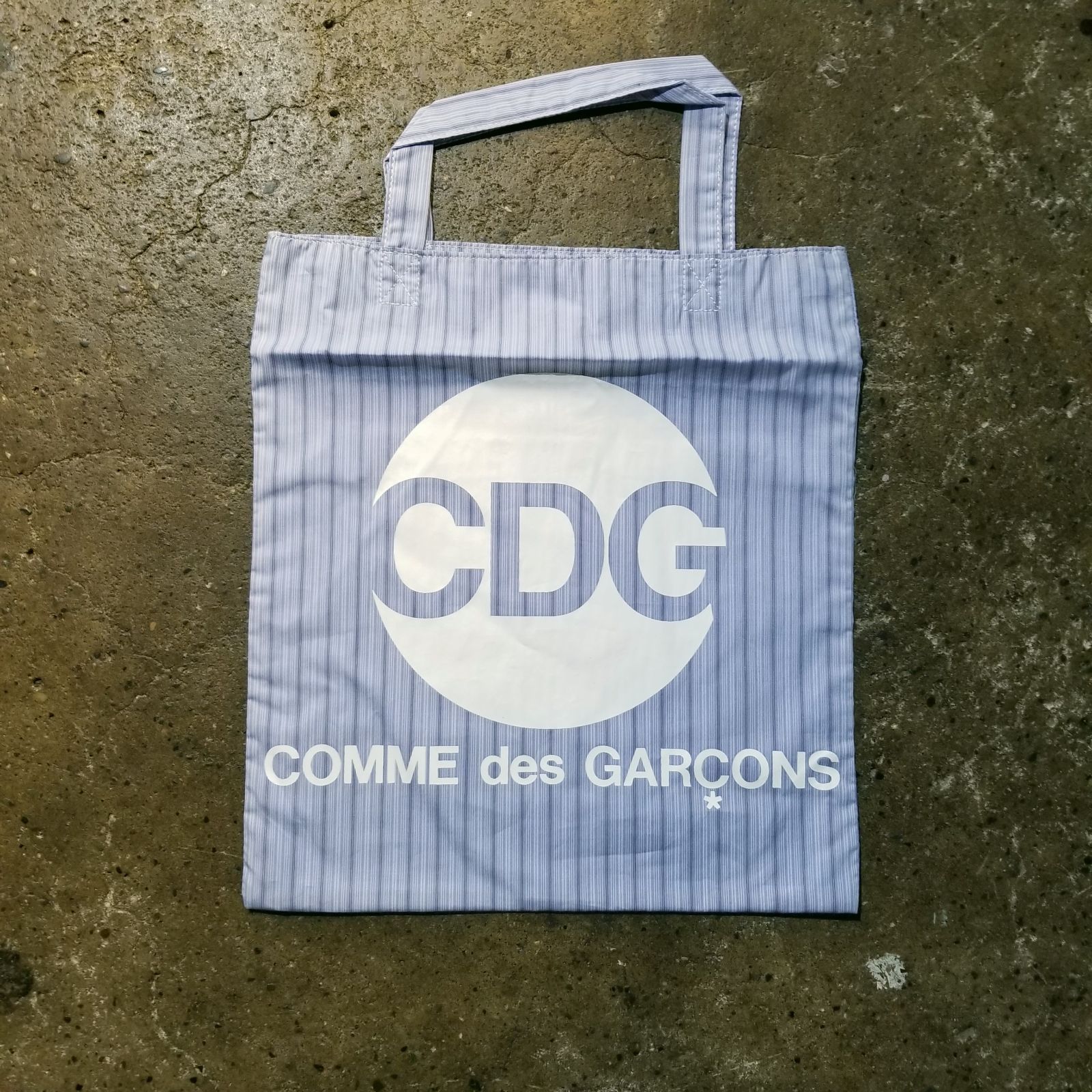 COMME des GARCONS ストライプ ロゴトートバッグ コムデギャルソン
