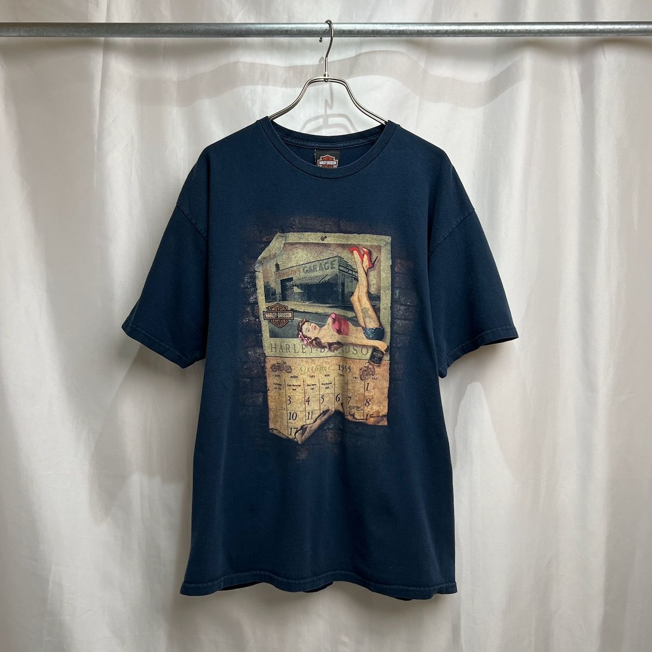 Harley-Davidson　ピンナップガール　両面プリント　バイク　Tシャツ　XL　古着