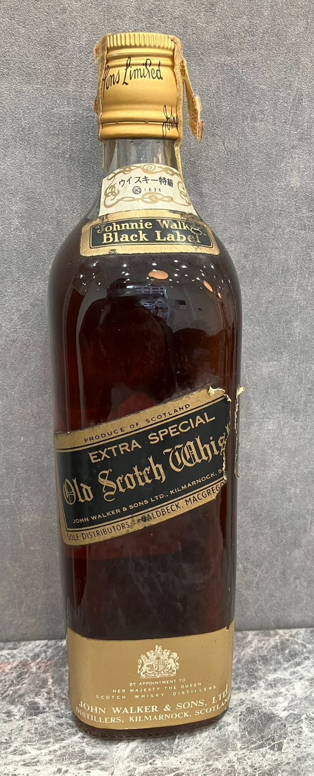 未開封古酒】ジョニーウォーカー ブラックラベル 金キャップ特級 760ml