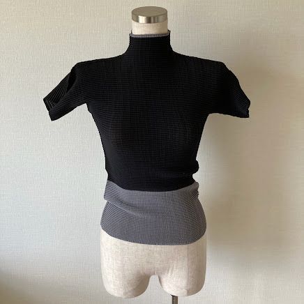 ISSEY MIYAKE WHITE LABEL イッセイミヤケ 半袖 プリーツ ハイネック カットソー