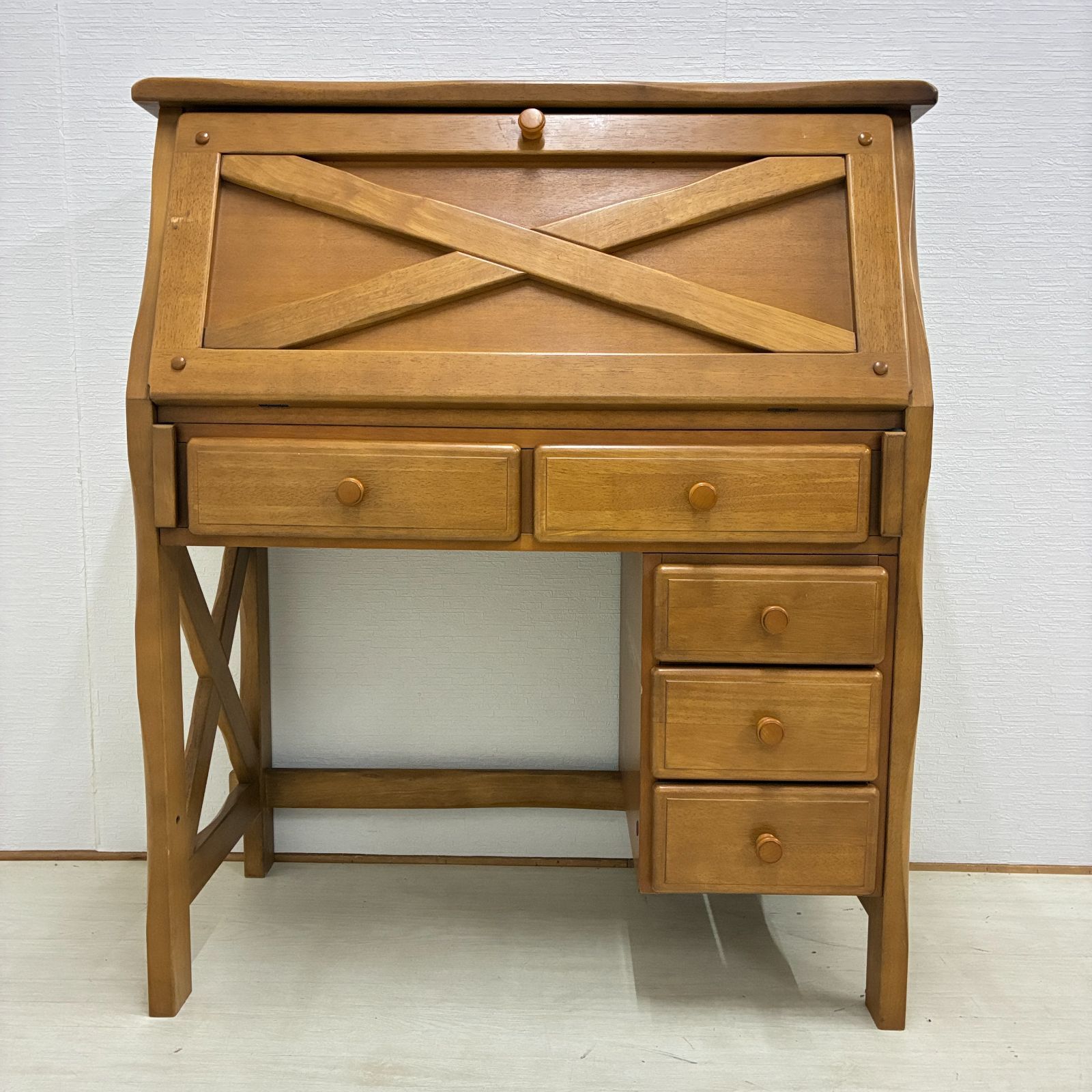 美品　カリモク　天然木　ライティングデスク　ライティングビューロー　引き出し カリモク】RUSTIC ルスティック ライティングビューロー ライティング