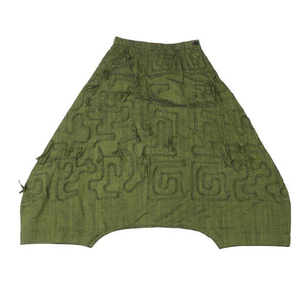 イッセイミヤケ ハートISSEY MIYAKE HaaT コットンテーピングサルエルペンギンパンツ 黄緑2