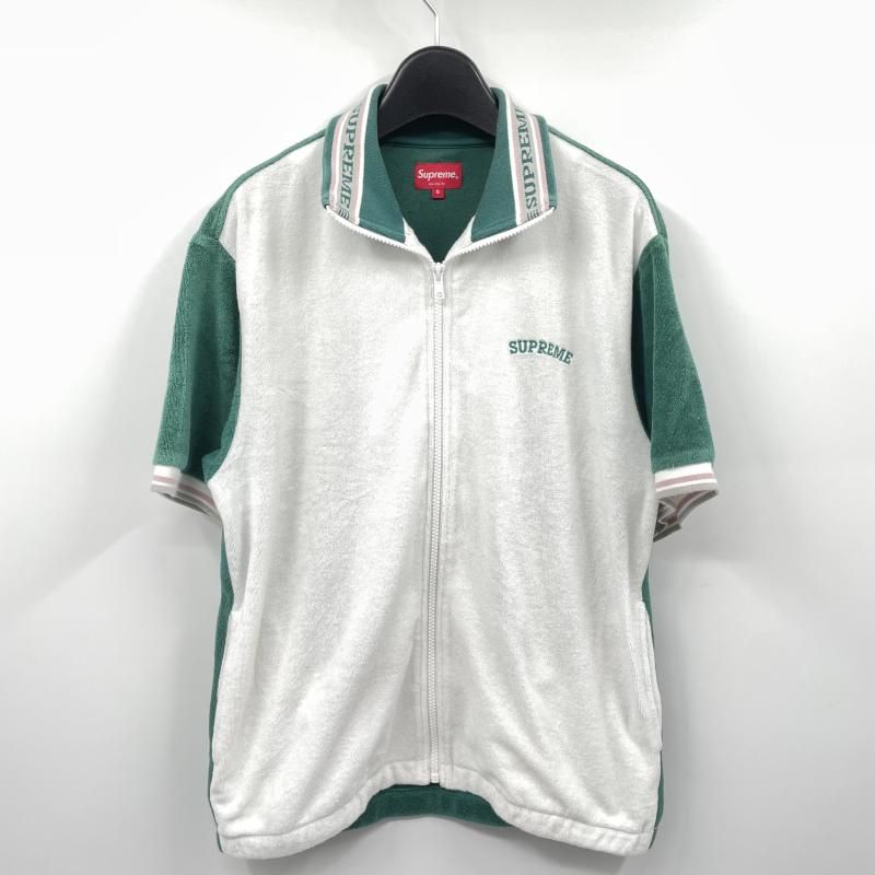 中古】Supreme 20SS Terry S/S Zip Up サイズS ホワイト/グリーン