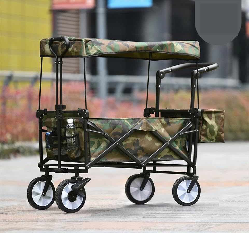 BTM キャリーワゴン 屋根付き 長物対応 折りたたみ 耐荷重100kg 軽量 頑丈 持ち運び便利 キャリーカート 台車 アウトドア キャンプ用品 買い物