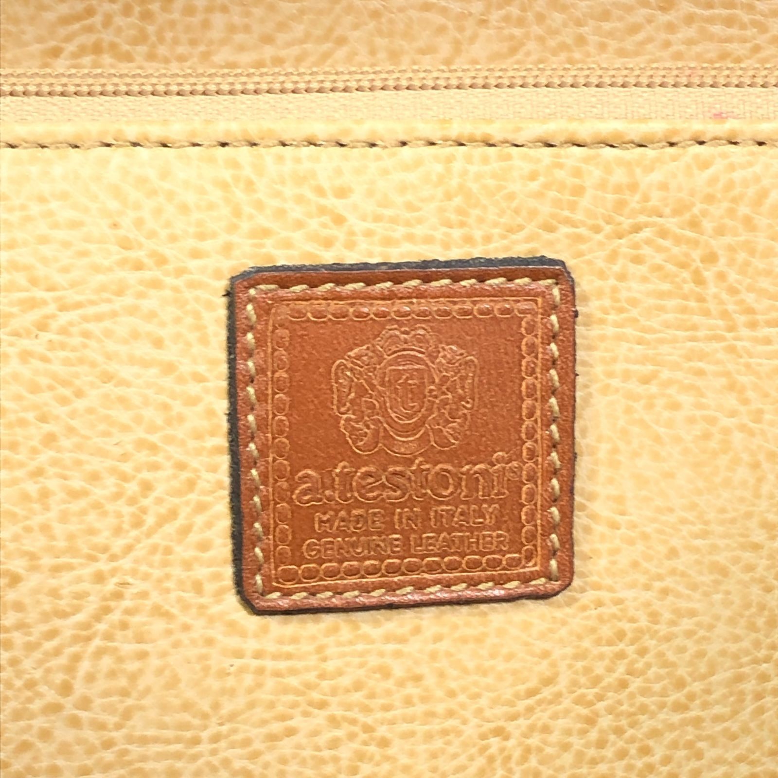 ア・テストーニ】本物 a.testoni ハンドバッグ ロゴ金具 ミニトート 