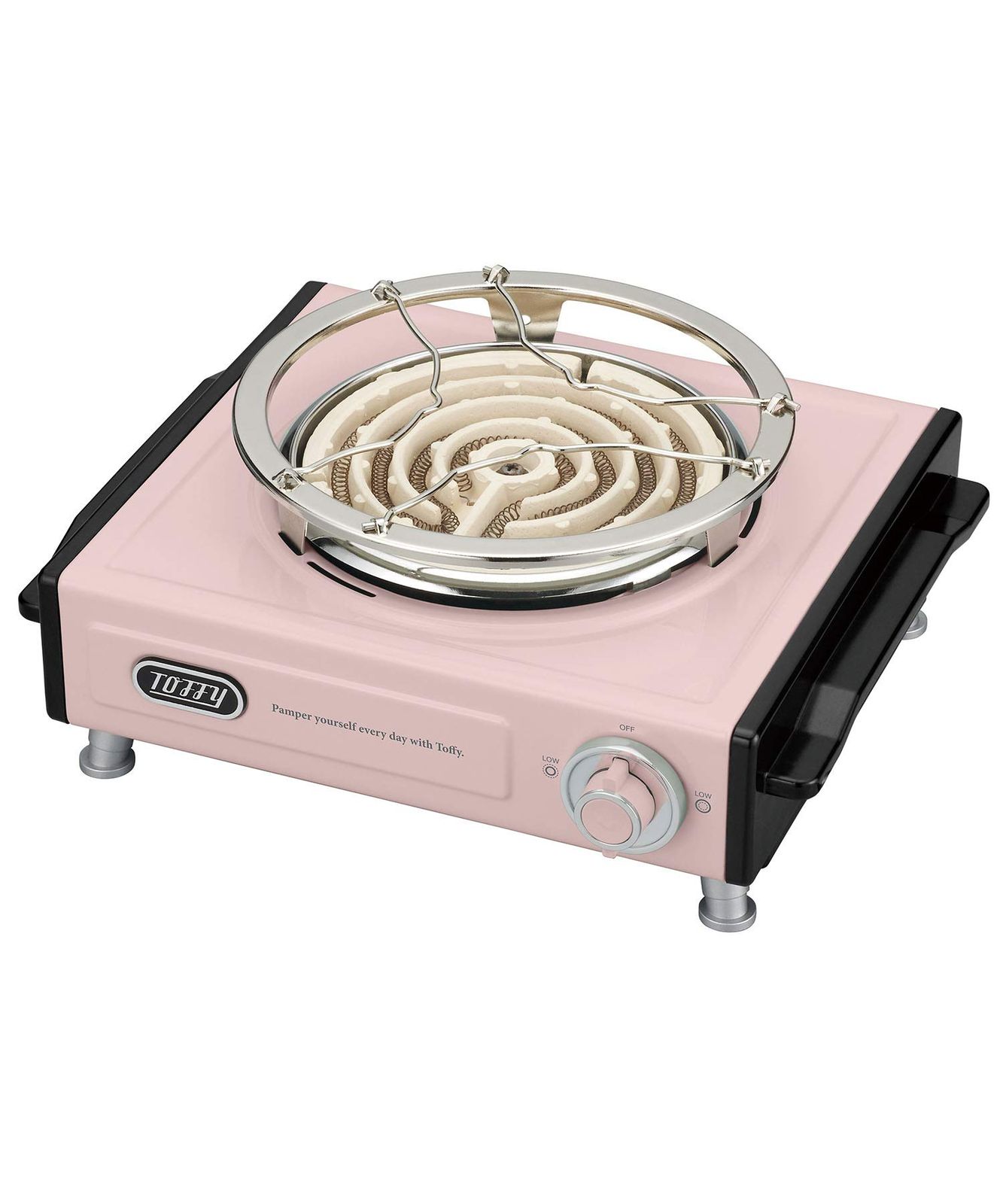 【Toffy/トフィー】 卓上電気こんろ K-SV1 (シェルピンク) 800W 高火力 小型コンロ レトロ かわいい お鍋 トースト フォンデュ K-SV1-SP [シェルピンク]