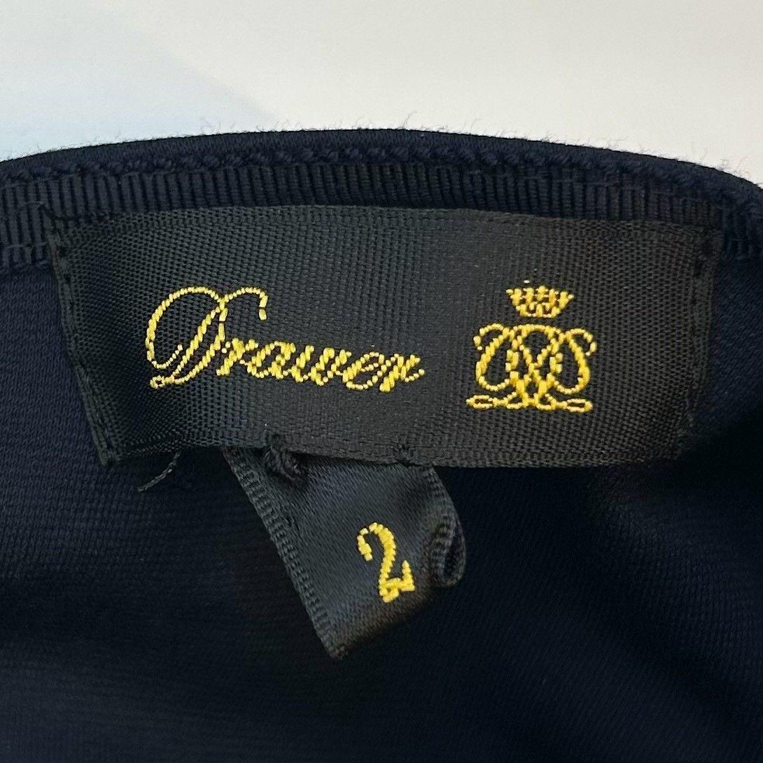 Drawerバックリボン 半袖カットソー ネイビー フレア Drawer ドゥロワー M.SUMMER2 バックジップノースリーブブラウス