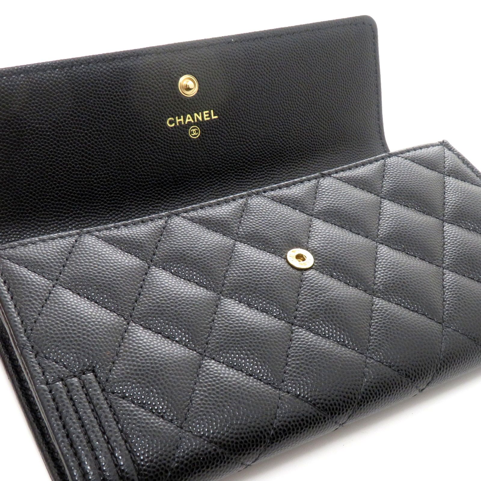 CHANEL シャネル ボーイシャネル マトラッセ ロングフラップウォレット