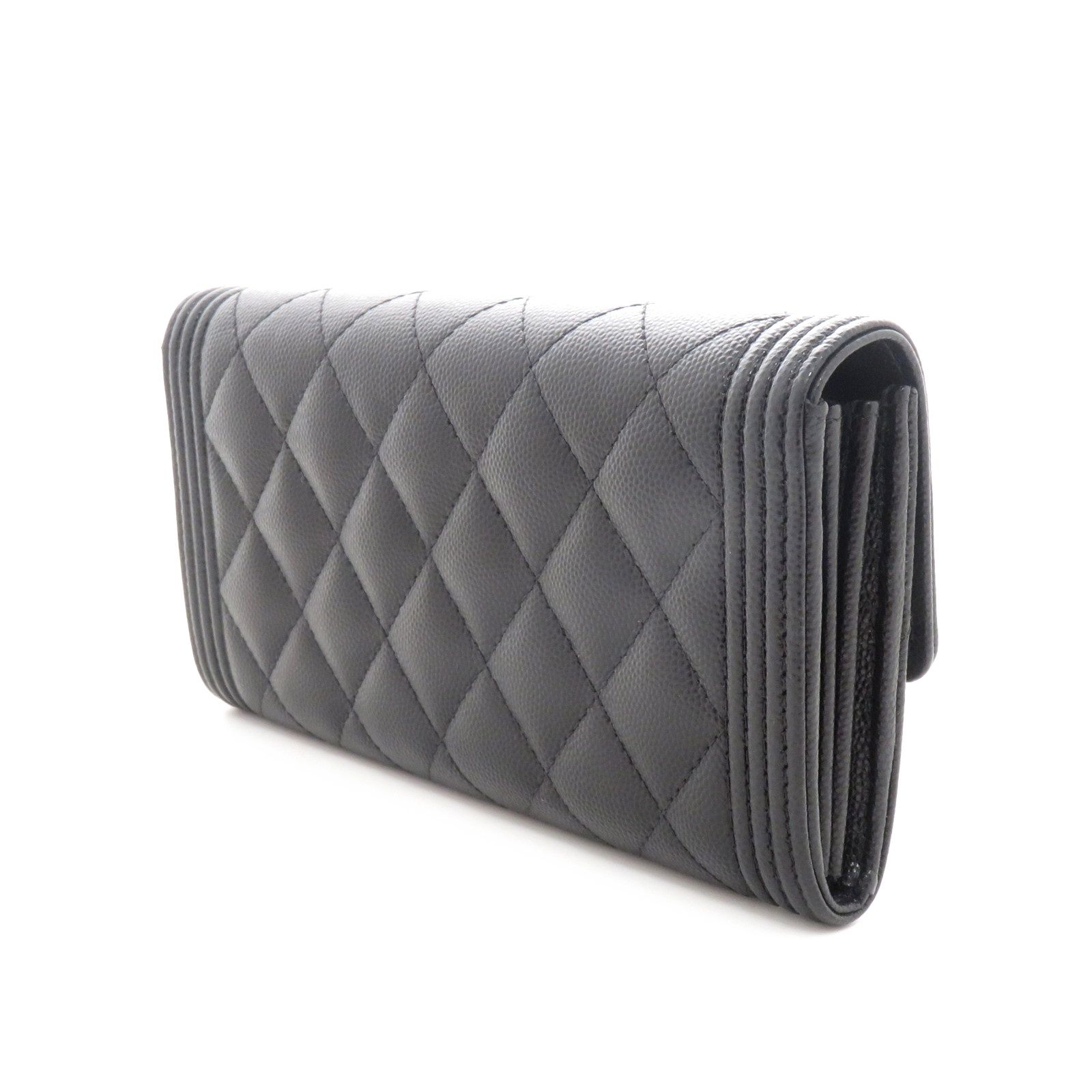 CHANEL シャネル ボーイシャネル マトラッセ ロングフラップウォレット