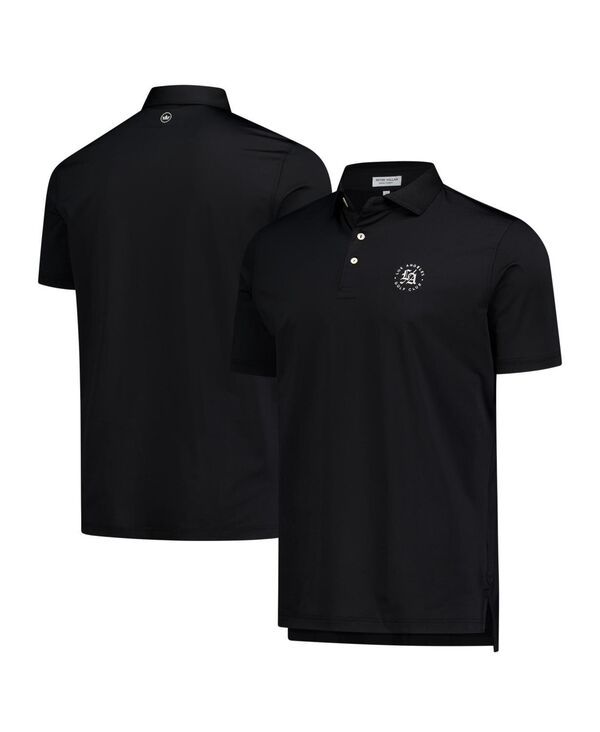 Peter Miller Mens Tops Polo Jersey Peter Millar Mens Black Los Angeles Golf Club TGL Performance Jersey P