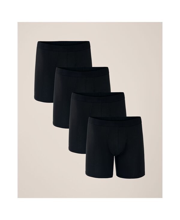 パクト メンズ アンダーウェア ボクサーパンツ Pact Mens Everyday Extended Boxer Brief 4Pack Black ブラック