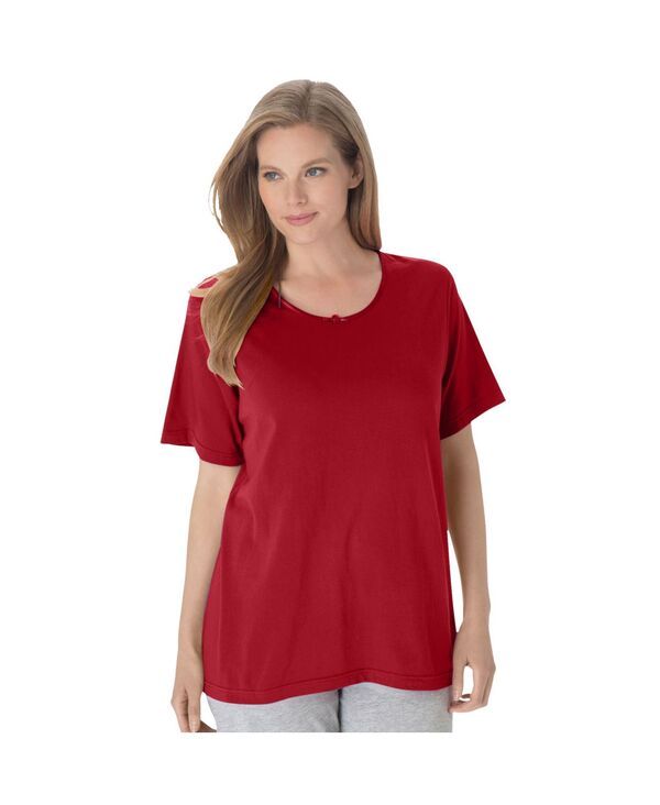 ドリームスアンドコー レディース アンダーウェア ナイトウェア プラスサイズ Tシャツ Dreams Co Plusize Dreams and Co Sleep Tee Classic red レッ