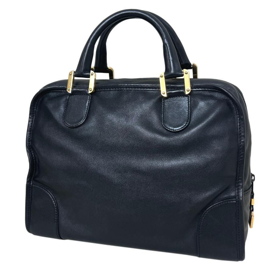 【✨極美品】ロエベ アマソナ32 ミニボストン アナグラム レザー 黒 LOEWE ロエベ バッグ アマソナ 32 ミニボストン レザー ハンド GP