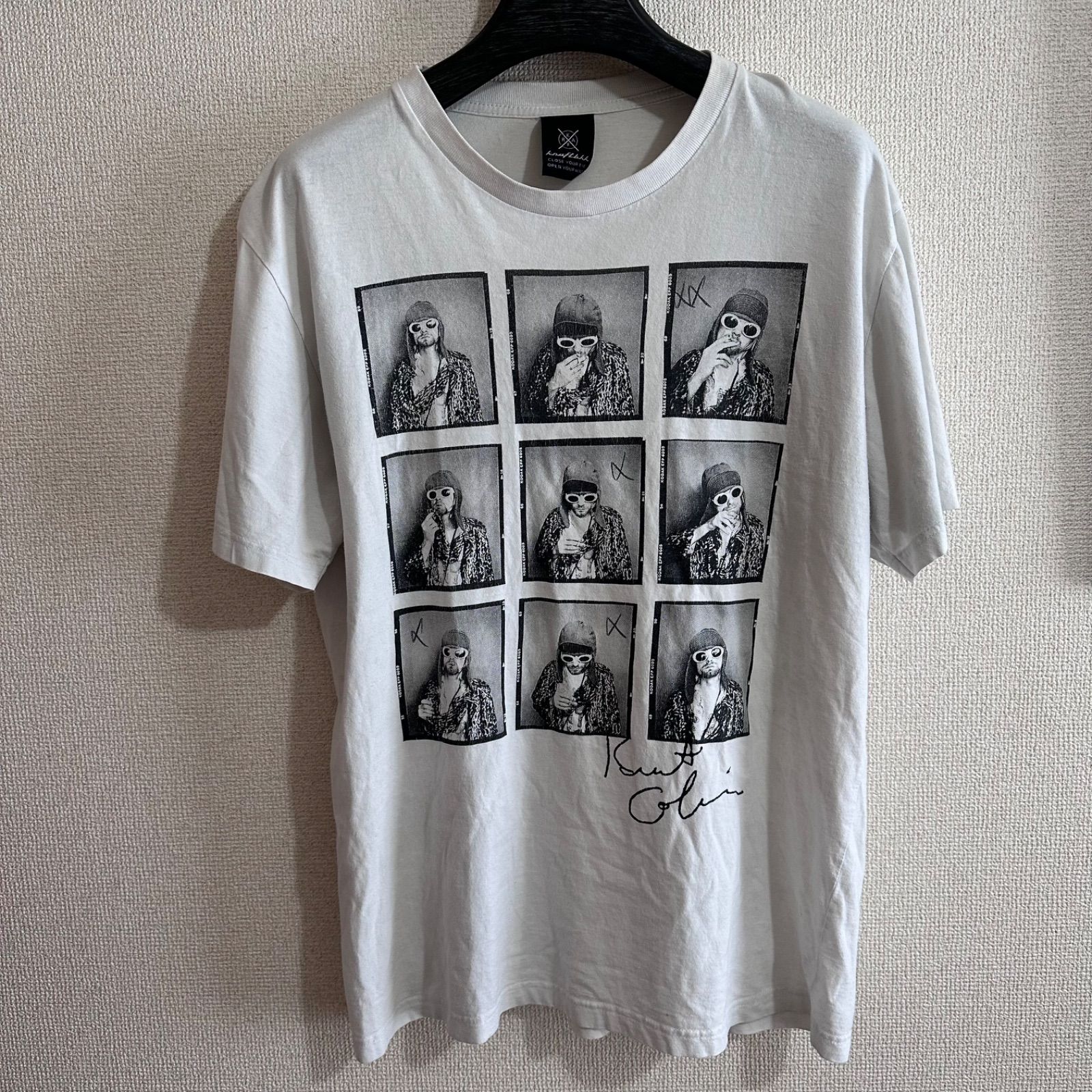  COBAIN カート・コバーン フォトプリント Tシャツ NIRVANA カートコバーン フォトTシャツ 白 バンドT KRAFTBKK - メルカリ