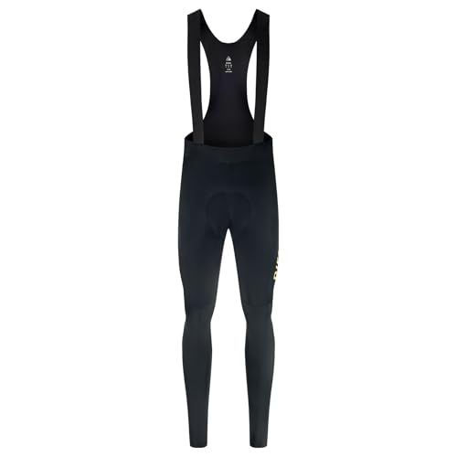 DIFOS メンズ サイクルパンツ ビブパンツ ロング 秋冬 4Dパッド付き 裏起毛 ロードバイク サイクリングパンツ 弾力 保温 防風 ブラック L