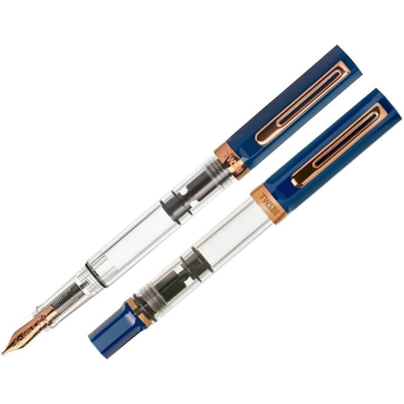 【新品】 TWSBI ツイスビー 万年筆 エコ インディゴブルー with ローズゴールドGT 吸入式 TW020009 太字B 0