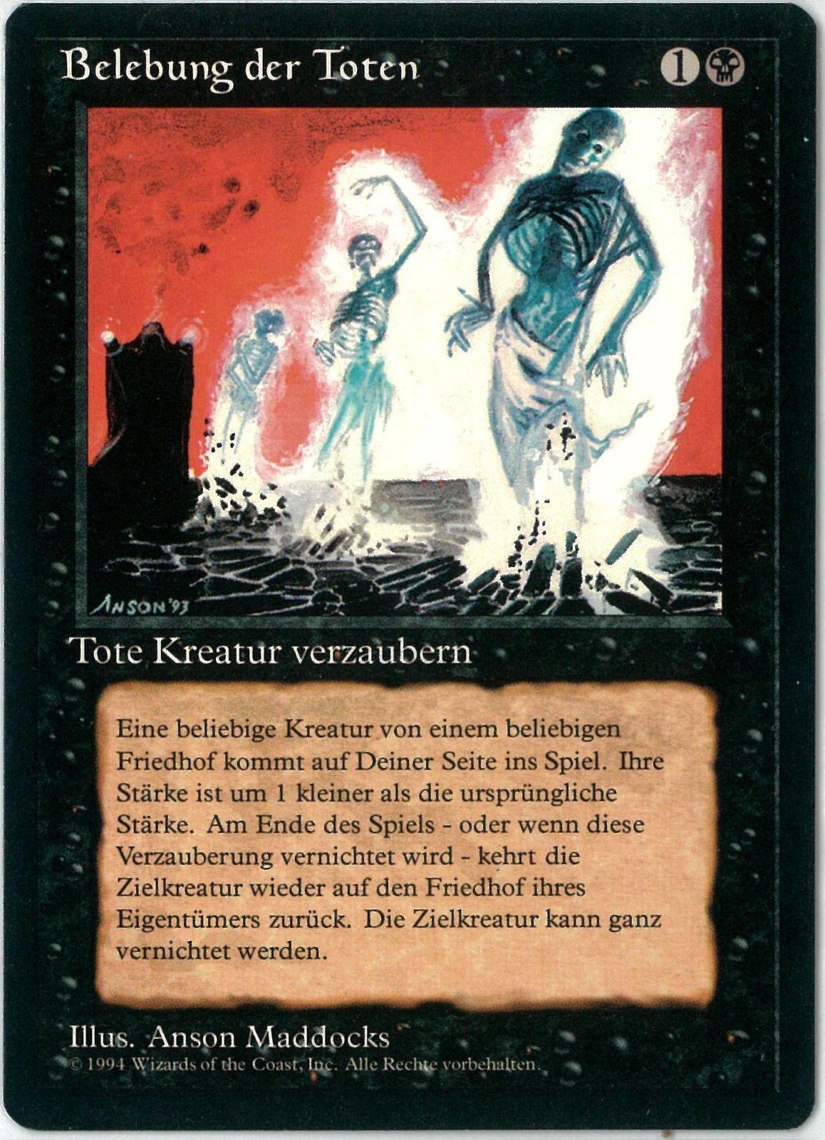 FBB/MTG/ドイツ語版/動く死体/Animate Dead/黒枠/リバイズド/3ED 93