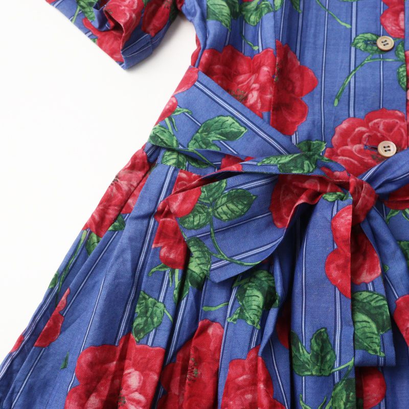 美品 ジェーンマープル Jane Marple フラワーストライププリントシャツ