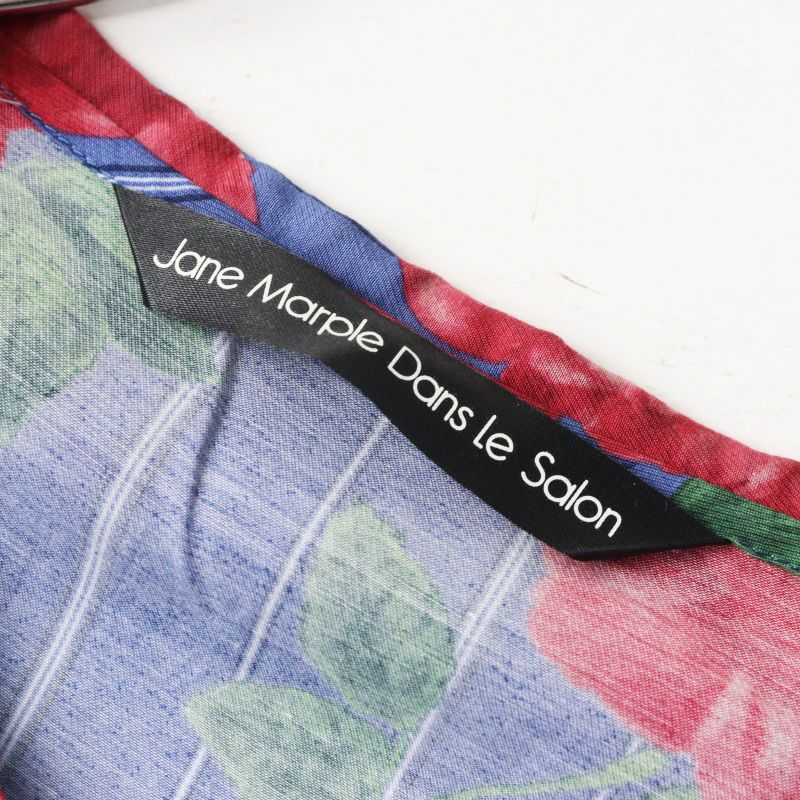 美品 ジェーンマープル Jane Marple フラワーストライププリントシャツ