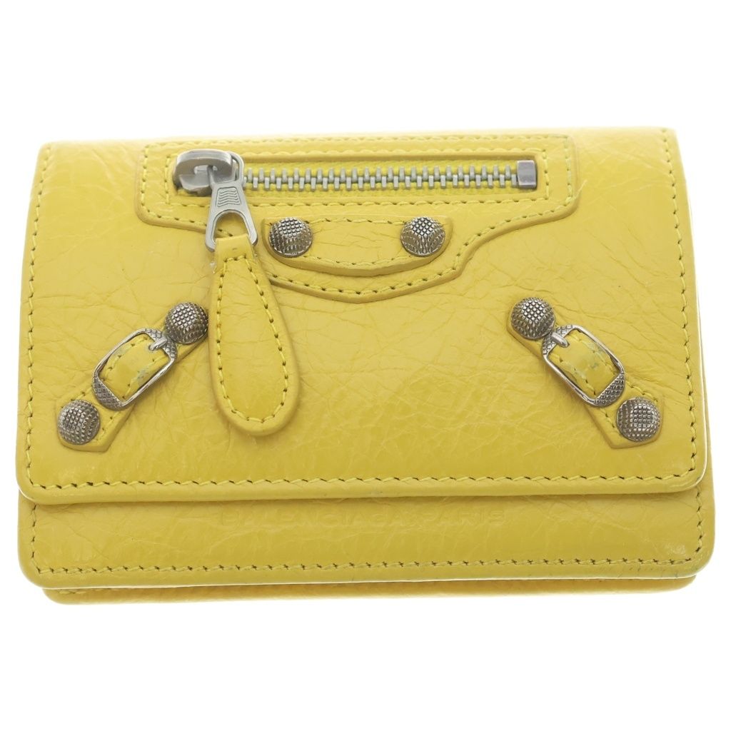 BALENCIAGA (バレンシアガ) ジャイアントアリーナ レザーカードケース 財布 イエロー 319159