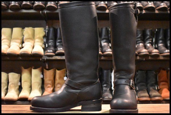 【8.5D 美品 PT83 黒タグ 94年】Chippewa チペワ 27909 エンジニア 17インチハイト ブラック 黒 スチールトゥ ロング ブーツ HOPESMORE【GH106】