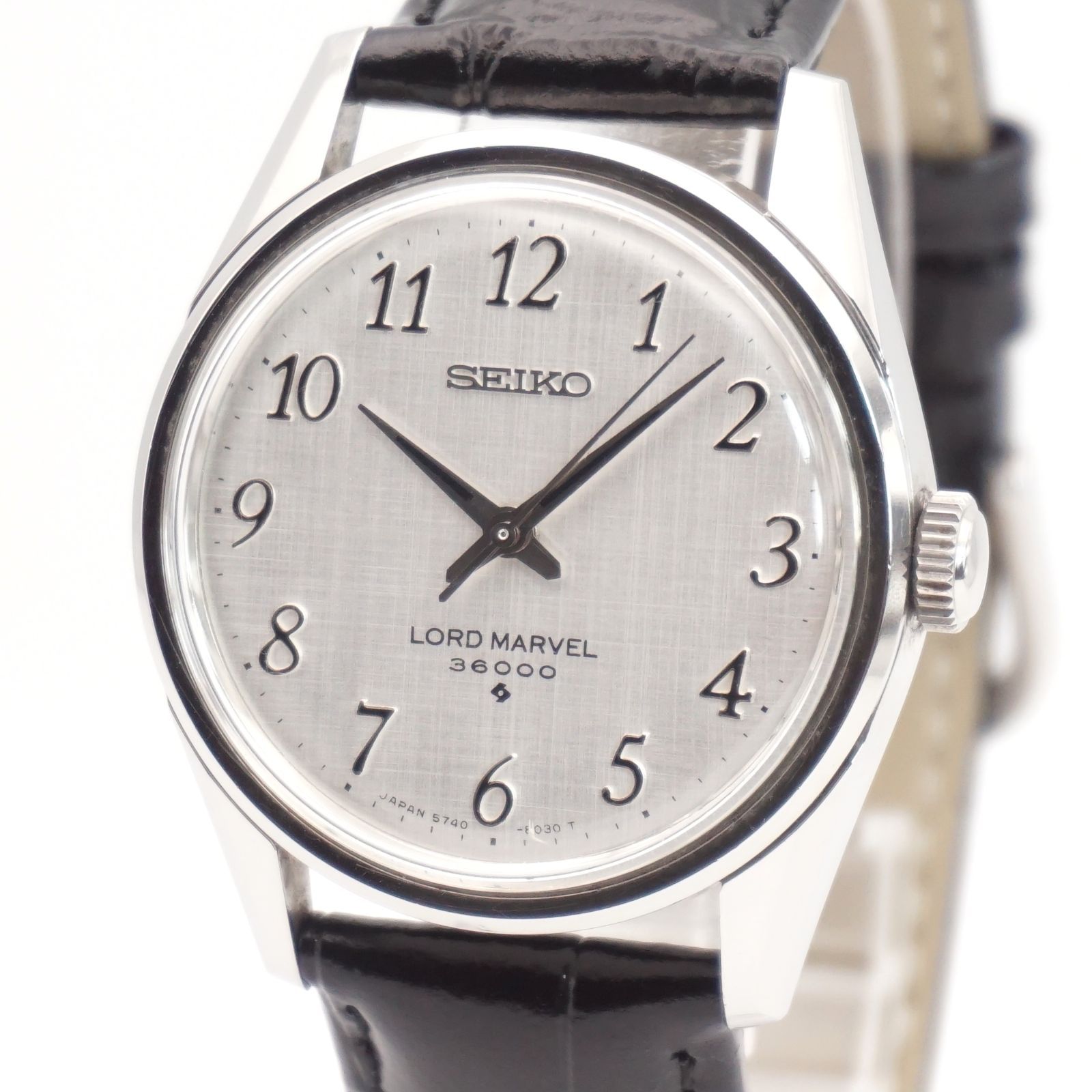 ⭐稼動品 SEIKO セイコー LORD MARVEL ロードマーベル 36000 5740-8000 Cal.5740C 23石 ハイビート 手巻き シルバー絹目文字盤 アラビア全数字 ヴィンテージ 1976年1月製 メンズ腕時計