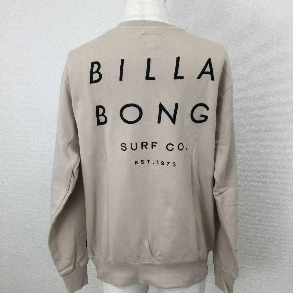 ビラボン BILLABONG トレーナー S ベージュ バックロゴ スウェット 
