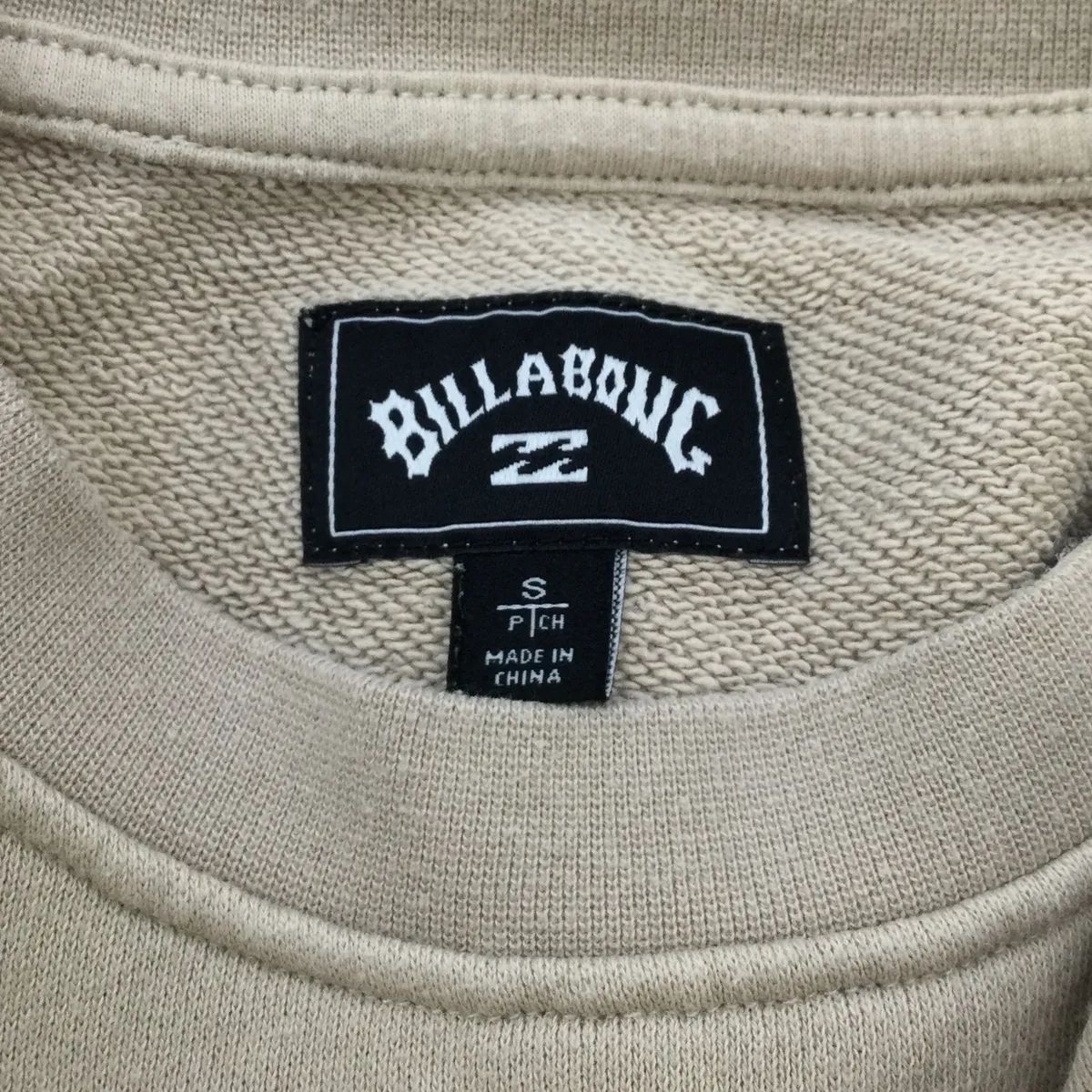 ビラボン BILLABONG トレーナー S ベージュ バックロゴ スウェット 