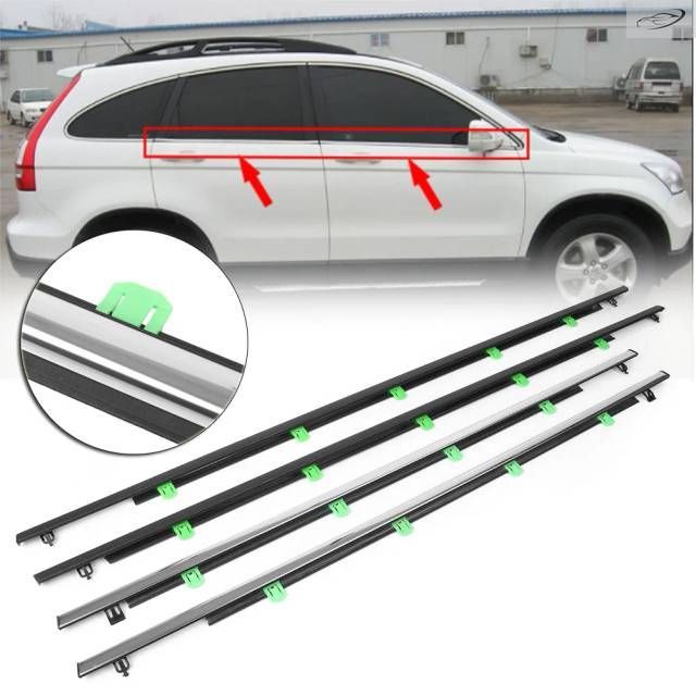 CR-V 2007-2011 車用ウィンドウウェザーストリップシールベルトウェザーストリップモールディング ホンダ CRV 2007 - 10 2011 4個セット