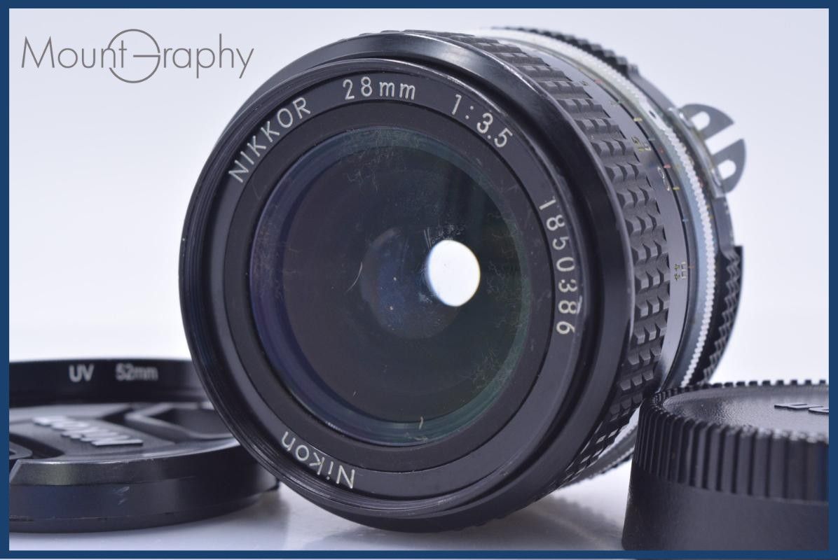 【動作保証】 ニコン Nikon NIKKOR 28mm F3.5 Ai 前後キャップ&レンズフィルター付 同梱無料 #my1269 11,119円